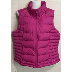 Lands' End Allied Feather Down 600 Puffer Pink Vest Jacket XL/18,‎ Warm Outdoor